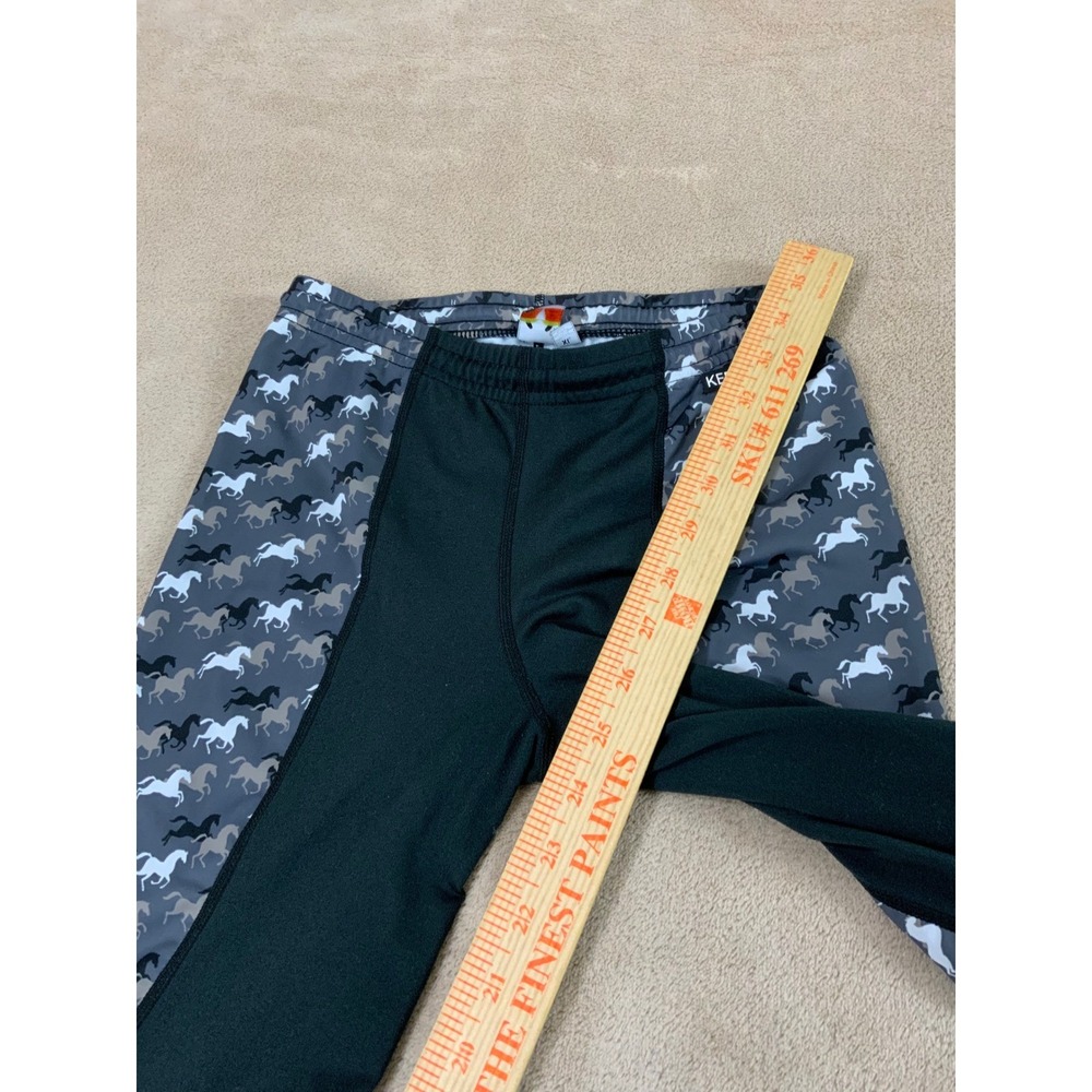 Kerrits Black Leggings with Gray Horse-Print Panels - Picture 7 of 9